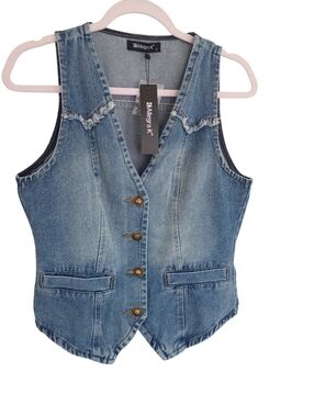 Allegra K Denim Vest Top Medium Wash Blue SZ S NWT